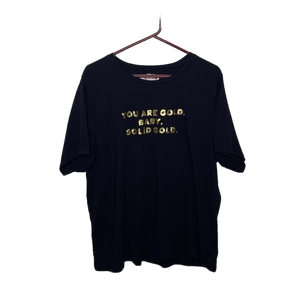 Ban.Do You Are Gold Baby. Solid Gold Black Scoop Neck Tee Top Size XX Large - Picture 1 of 6